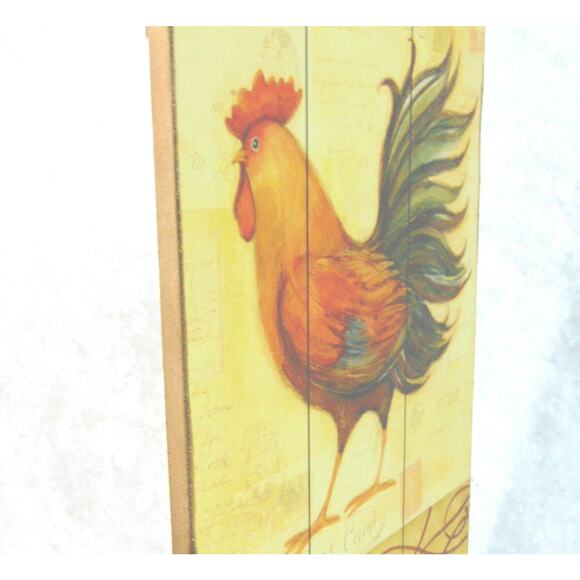 WALL ART 24" Wood Slats Rooster Wooden French Country Kitchen Chicken Bird NEW - Picture 3 of 5